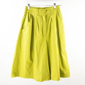 Alain Cannelle Vintage Lime Green Bermuda Culotte Shorts